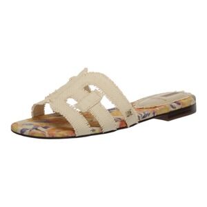 Sam Edelman Bay Fray‎ Wheat Weave Slides Sandals Women's Size 5 Floral Print NIB